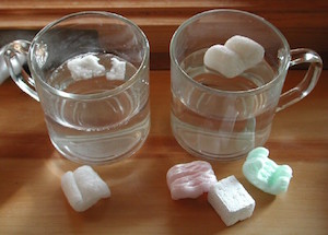 Two kinds of packing peanuts