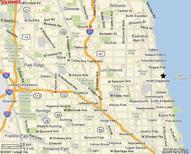 Overview map to Loyola University
